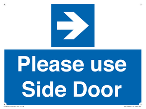 Please use Side Door (arrow Right) 